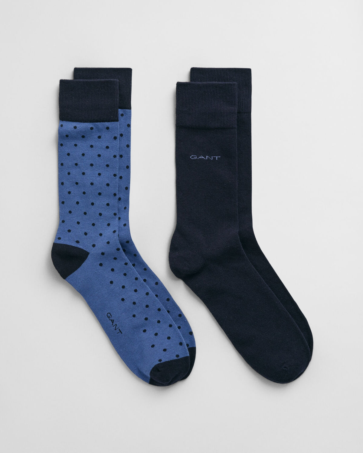 Gant - 2 Dot & Solid Socks, Vintage Blue