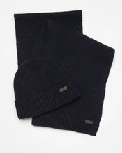 Load image into Gallery viewer, Barbour - Carlton Fleck Beanie And Scarf Gift Set, Navy