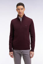 Load image into Gallery viewer, Eden Park - Wool Blend Trucker Neck Quarter-Zip, Burgundy
