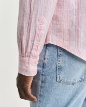 Load image into Gallery viewer, GANT - Reg Linen Linen Stripe Shirt, Geranium Pink