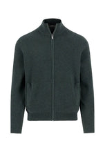 Load image into Gallery viewer, Fynch Hatton - Marino Cashmere Zip-Up Cardigan, Dark Ivy