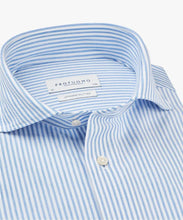 Load image into Gallery viewer, Profuomo - Japanese Knitted Cutaway SF Shirt, Blue Striped