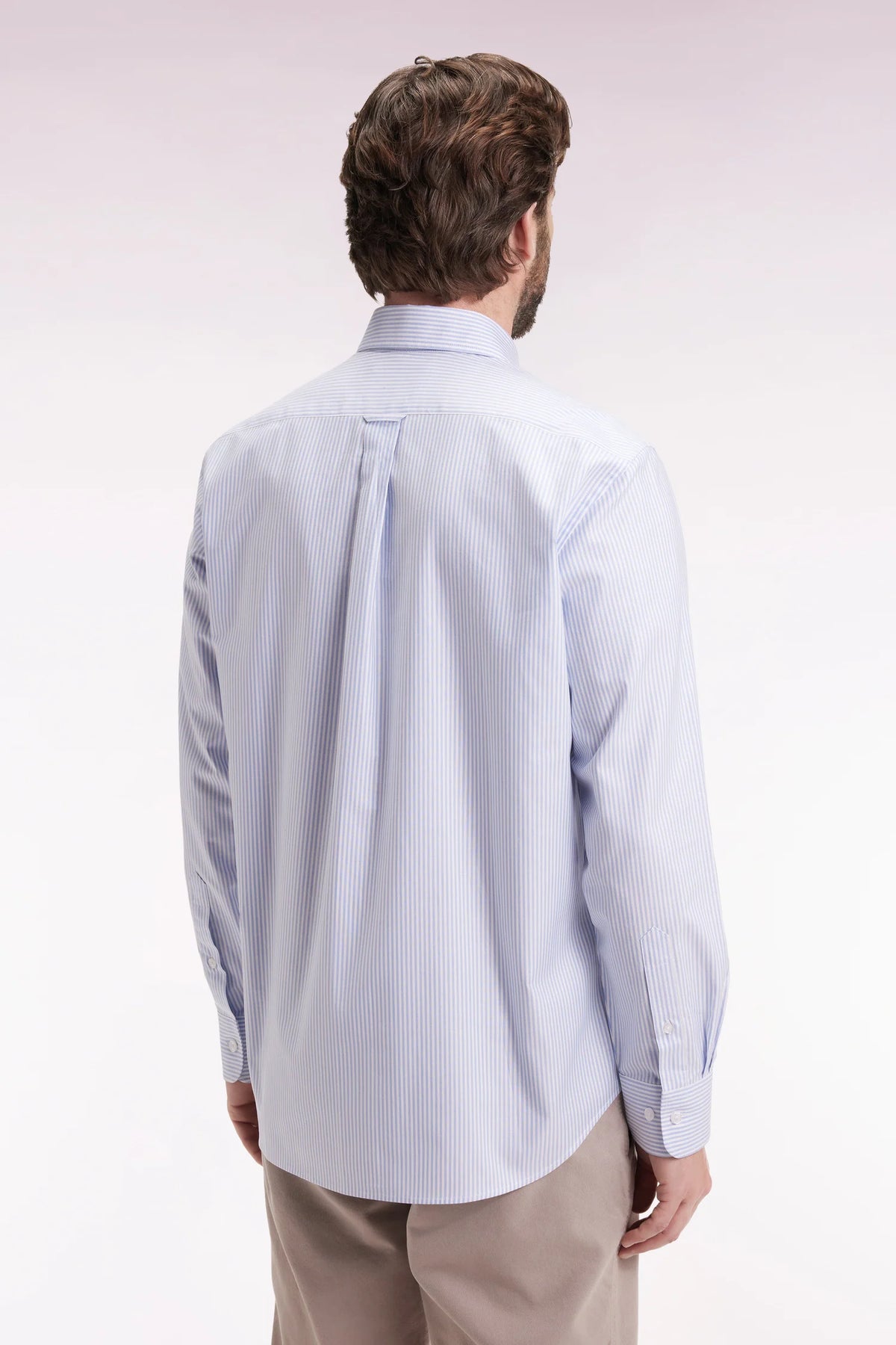 Eden Park - Striped Cotton Straight-Cut Shirt, Blue ( L Only)