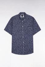 Load image into Gallery viewer, Eden Park - Short-Sleeve Cotton Poplin Shirt, Navy Floral