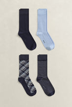 Load image into Gallery viewer, GANT - 4-Pack Checked Socks Gift Box, Evening Blue