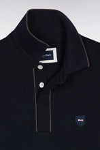 Load image into Gallery viewer, Eden Park - Long-sleeve Cotton Polo Shirt, Navy