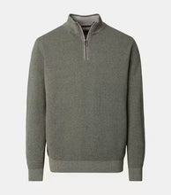 Load image into Gallery viewer, Casa Moda - Knit Troyer Half-Zip Sweater, Moss Green