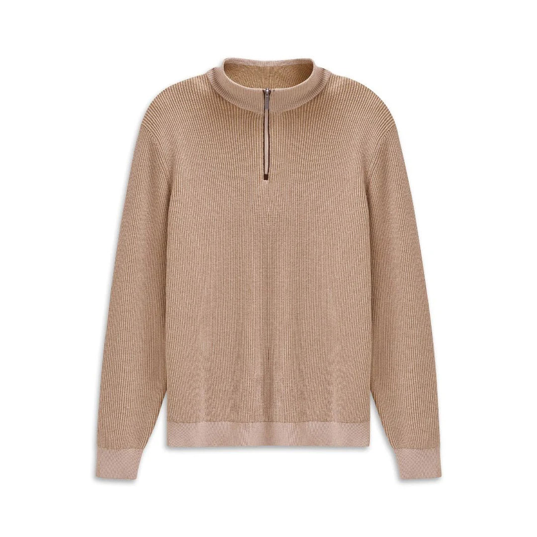Bugatti - Knit Troyer, Sand Beige (XL Only)