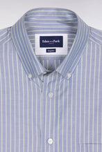 Load image into Gallery viewer, Eden Park - Pinpoint Striped Cotton Shirt, Blue / Green