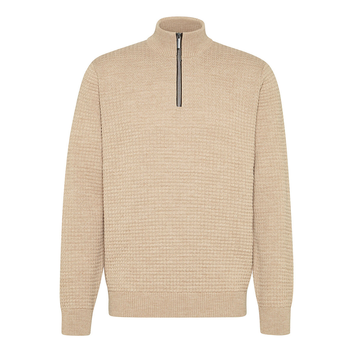 Felpa Bugatti Sweattroyer Uomo | Cotone-poliestere 80/20 | Collo Troyer E Cerniera | Dettagli In Nylon E Placca Metallica