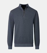 Load image into Gallery viewer, Casa Moda - Knit Troyer Half-Zip Sweater, Silver Blue