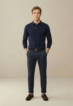 Load image into Gallery viewer, Fynch Hatton - Fine Knit Polo Sweater, Navy