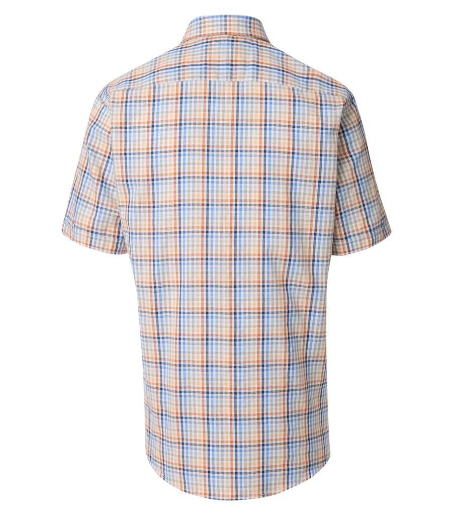 Casa Moda - Short Sleeve Shirt, Orange Check