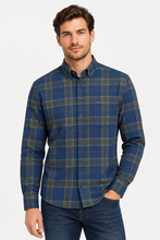 Load image into Gallery viewer, Fynch Hatton- Premium Cotton Check Shirt, Navy