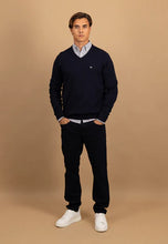 Load image into Gallery viewer, Fynch Hatton- V-neck Marino Cashmere Sweater, Navy