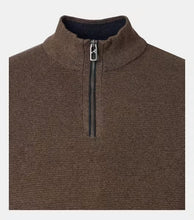 Load image into Gallery viewer, Casa Moda - Knit Troyer Half-Zip Sweater, Walnut