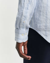 Load image into Gallery viewer, GANT - Reg Linen Linen Stripe Shirt, Capri Blue