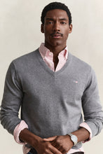 Load image into Gallery viewer, GANT - Classic Cotton V-Neck, Dark Grey Melange