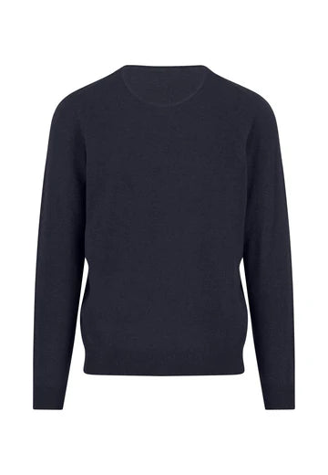 Fynch-Hatton- V-neck Marino Cashmere Sweater, Navy