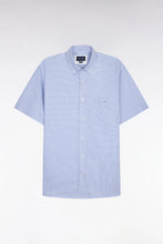 Load image into Gallery viewer, Eden Park - Short-Sleeve Gingham Cotton Shirt, Blue (3XL)