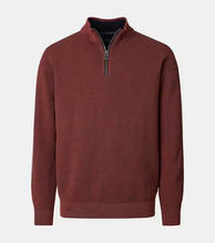 Load image into Gallery viewer, Casa Moda - Knit Troyer Half-Zip Sweater, Dark Red