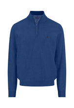 Load image into Gallery viewer, Fynch Hatton - Knitted Cotton Troyer Collar Quarter-Zip, Midnight