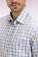 Load image into Gallery viewer, Eden Park - Checkered Straight-Cut Shirt, Light Blue