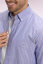 Load image into Gallery viewer, Eden Park - Pinpoint Striped Cotton Shirt, Violet / Pink
