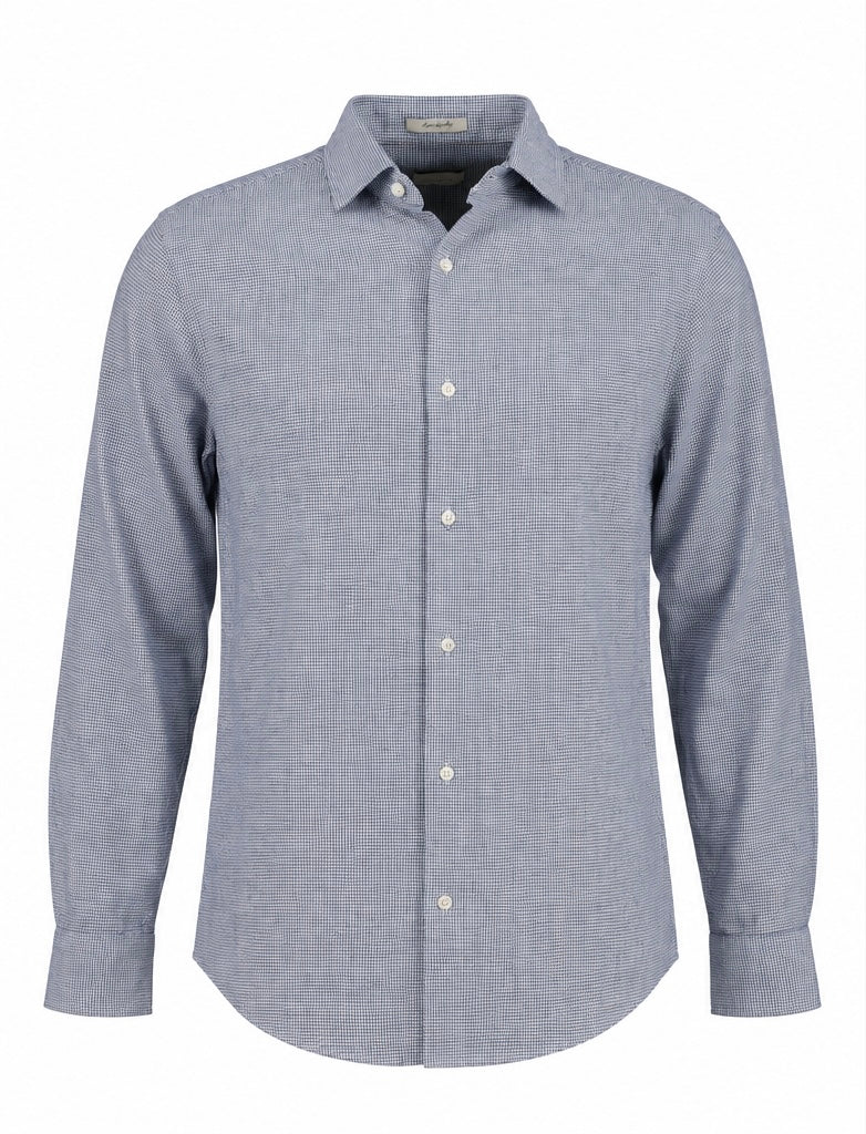 GANT - Cotton Regular Fit Jaspé Glencheck Shirt, Classic Blue