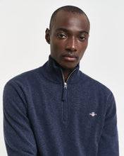 Load image into Gallery viewer, GANT - Superfine Lambswool Half Zip, Dark Navy Melange