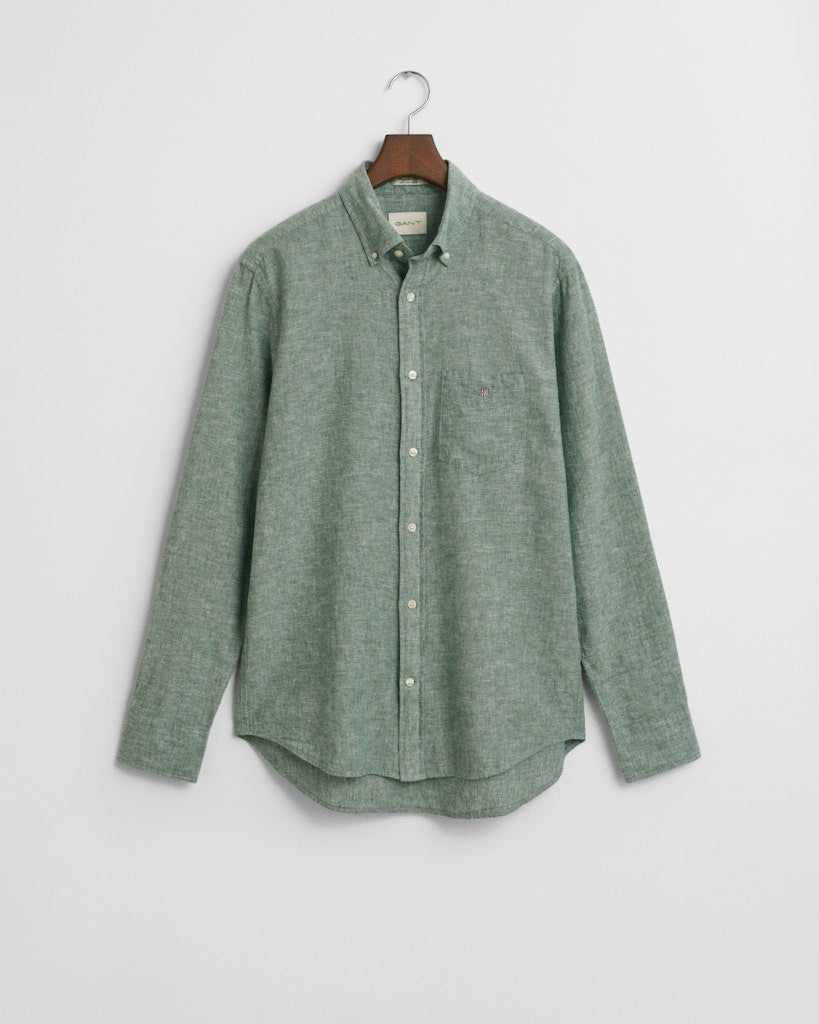 GANT - Regular Fit Cotton Linen Shirt, Woody Green