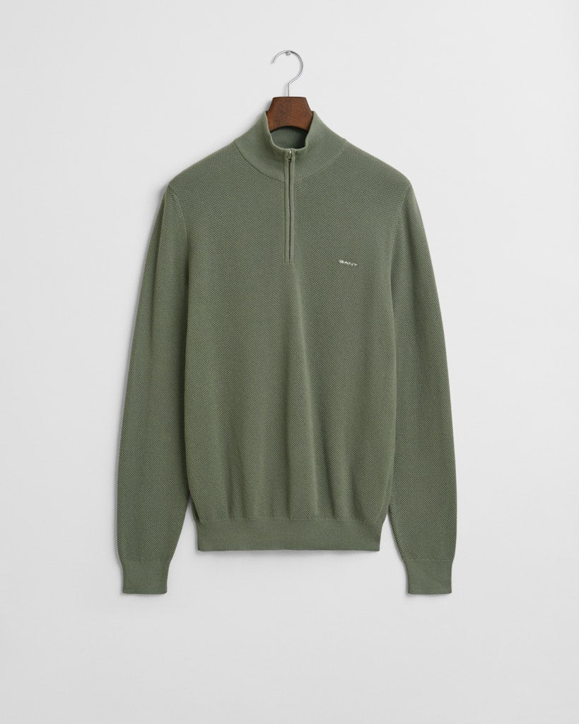 Gant - Cotton Pique Half Zip, Kalamata Green (XXL Only)