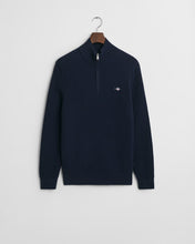 Load image into Gallery viewer, GANT - Textured Cotton Half Zip, Evening Blue