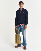 Load image into Gallery viewer, GANT - Textured Cotton Half Zip, Evening Blue
