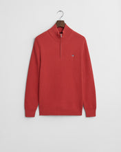 Load image into Gallery viewer, GANT - Textured Cotton Half Zip, Brick Red