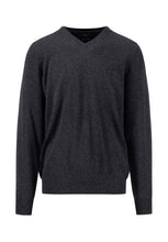 Load image into Gallery viewer, Fynch Hatton - Merino Cashmere Sweater, V-Neck, Grey
