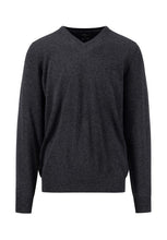Load image into Gallery viewer, Fynch Hatton - 3XL Merino Cashmere Sweater, V-Neck, Grey
