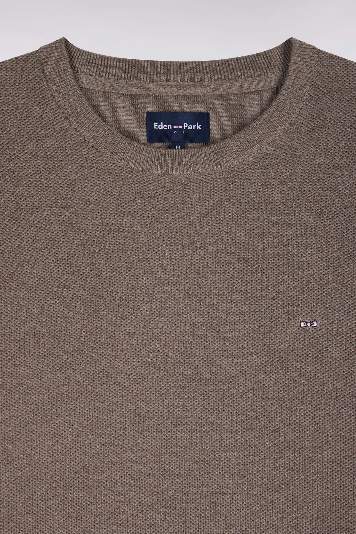 Eden Park - Honeycomb Cotton Round Neck, Stone Beige