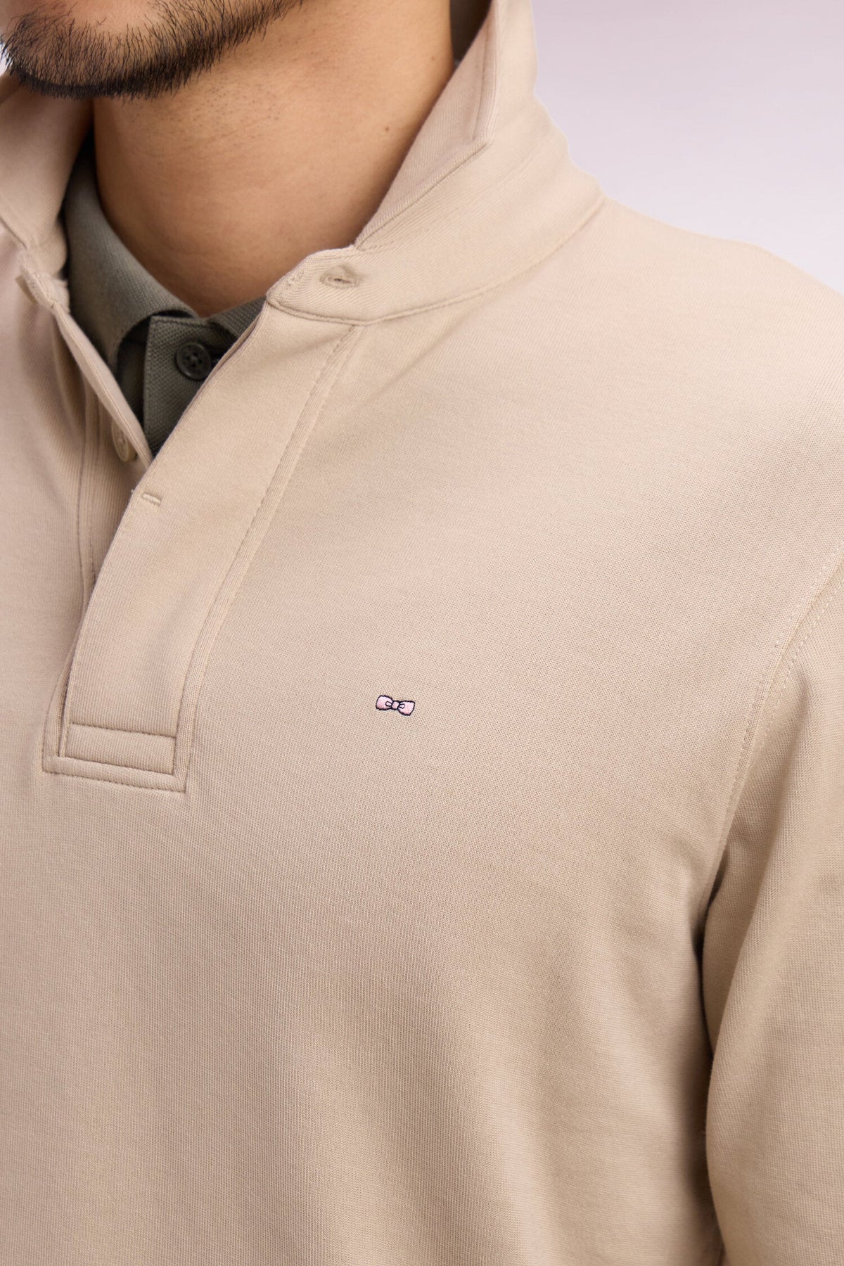 Eden Park - Long Sleeve Flex Polo, Beige