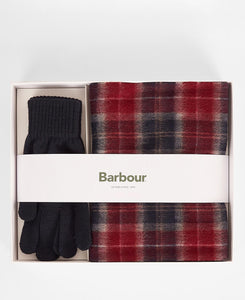 Barbour - Tartan Scarf And Glove Gift Set, Cranberry