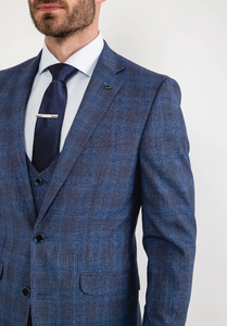 White Label - Jasper Check Three Piece Suit, Blue