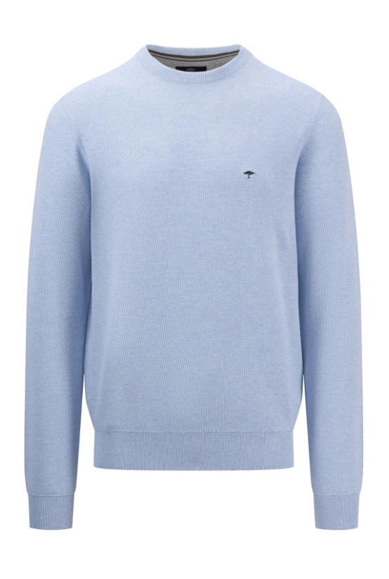 Fynch Hatton O-Neck Structure Sweater, Summer Breeze Fynch