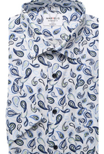 Load image into Gallery viewer, Marvelis - Modern Fit Short Sleeve Shirt, Blue Paisley