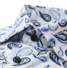 Load image into Gallery viewer, Marvelis - Modern Fit Short Sleeve Shirt, Blue Paisley