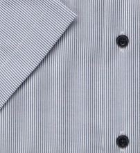 Load image into Gallery viewer, Marvelis - Modern Fit Short Sleeve Shirt, Navy and White Stripes