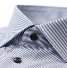 Load image into Gallery viewer, Marvelis - Modern Fit Short Sleeve Shirt, Navy and White Stripes