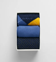 Load image into Gallery viewer, GANT - Argyle Socks 3-Pack Gift Box, Evening Blue