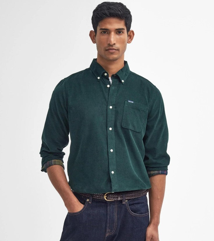 Barbour Ramsey Tailored Cord Shirt, Forest Barbour Tector