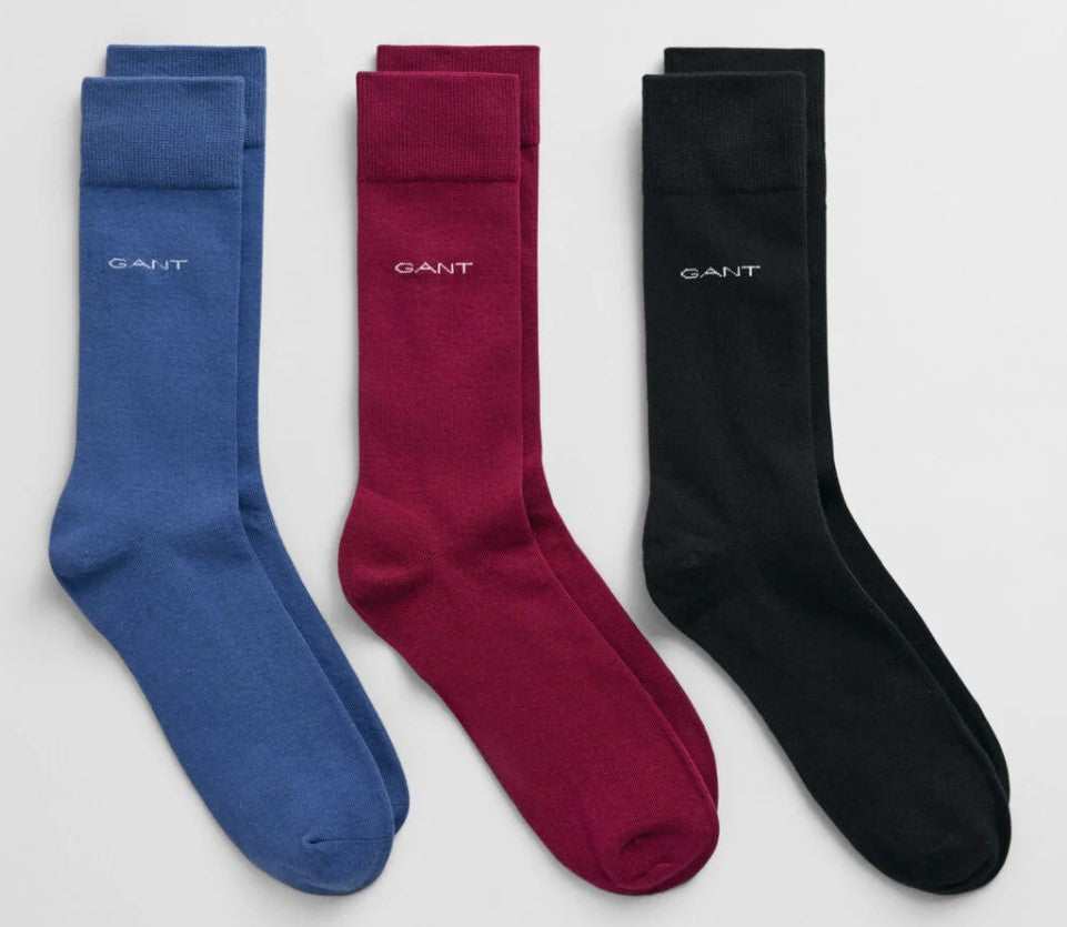 Gant - 3 Pack, Soft Cotton Vintage Blue Sock
