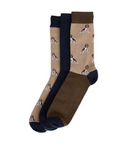 Load image into Gallery viewer, Barbour - Beagle Dog 3-Pack Sock Gift Set, Tan